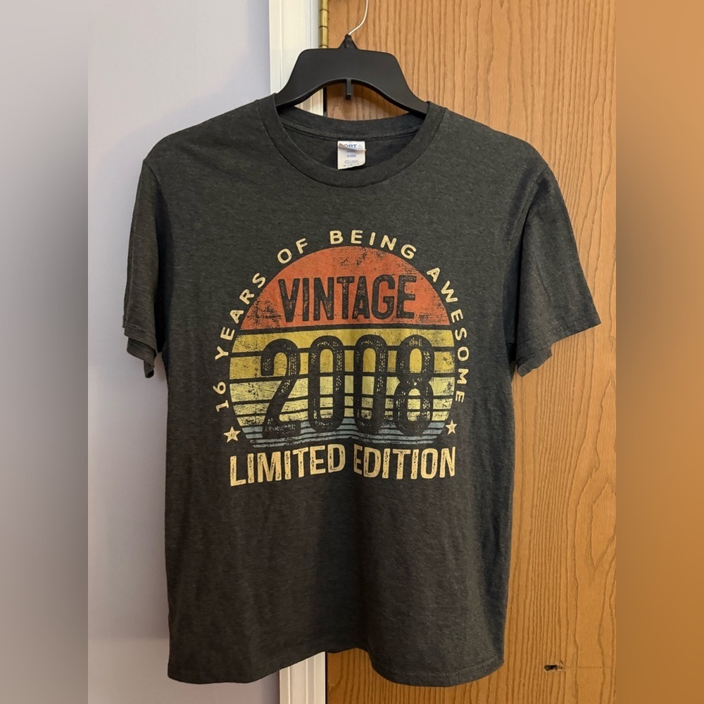 Port and Company Vintage 2008 Limited Edition Gray T-Shirt